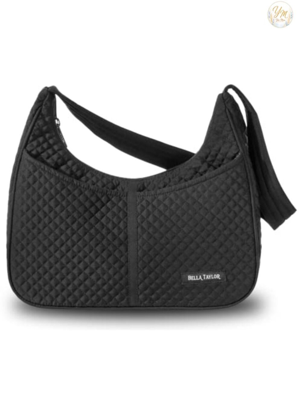 Quilted Microfiber Hobo Shoulder Bag with Pockets